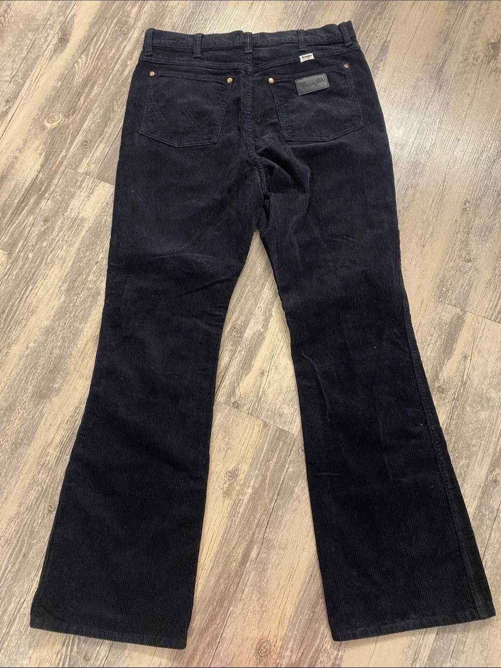 Wrangler Corduroy Westward 626 Black High Rise Boot Pants W32 L31
